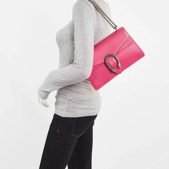 Gucci Pink Leather Dionysus Small Shoulder Bag - Picture 2 of 11